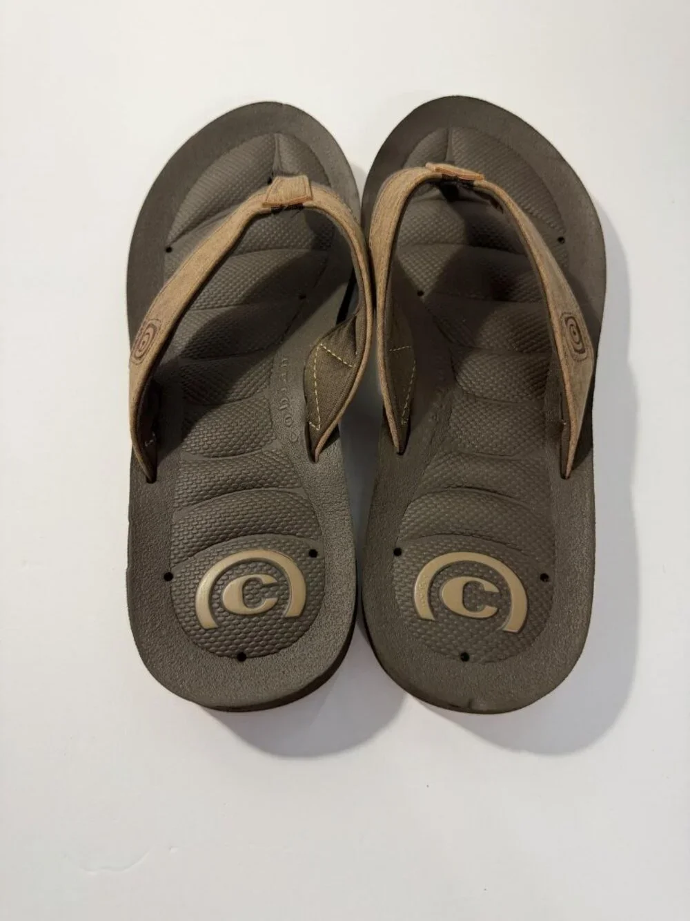 Cobian Sandals Mens 14 Brown Ulele Thong Flip Flop Comfort Slip On Casual